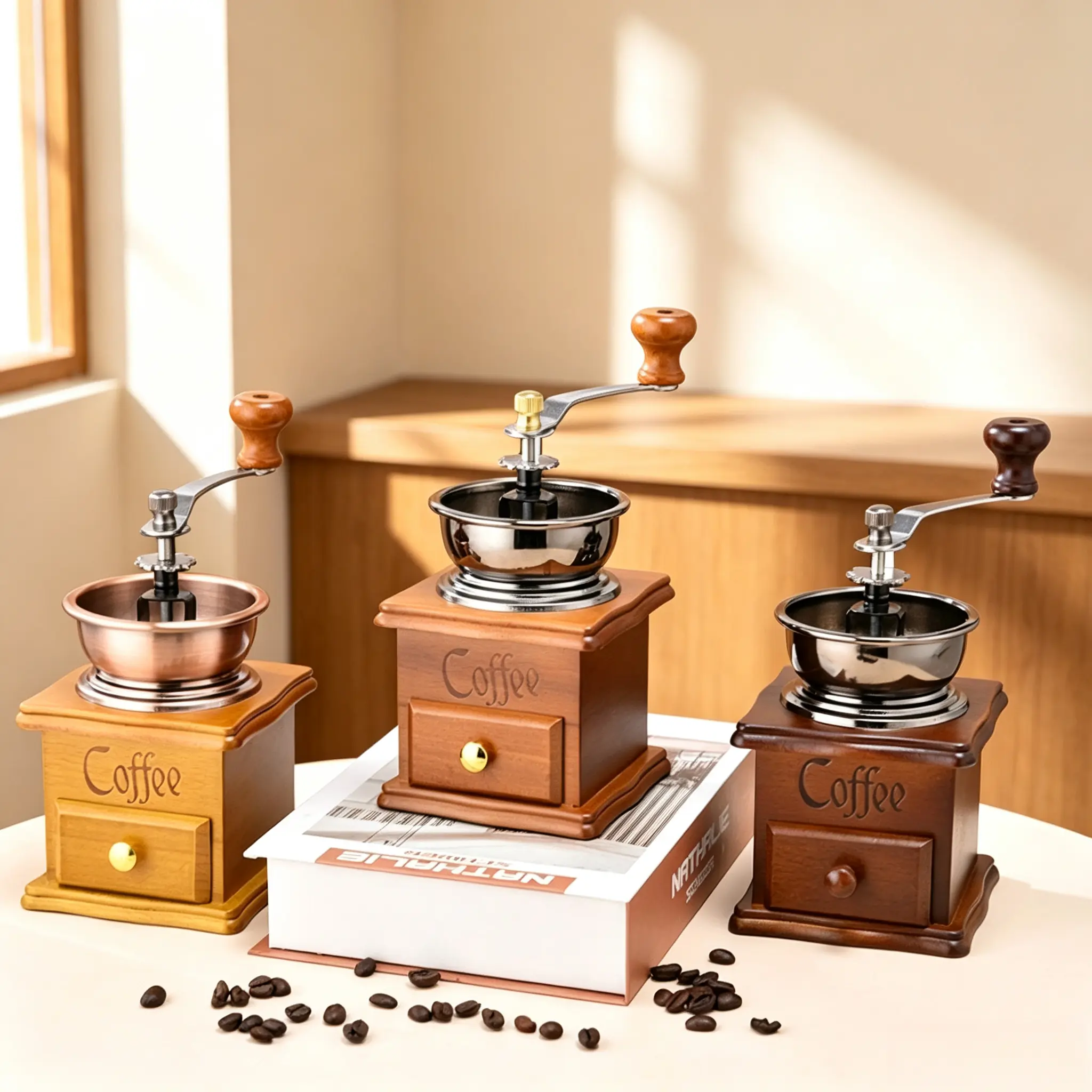 Home Small Retro Hand-Crank Coffee Grinder Manual Coffee Bean Mill For Kitchen
