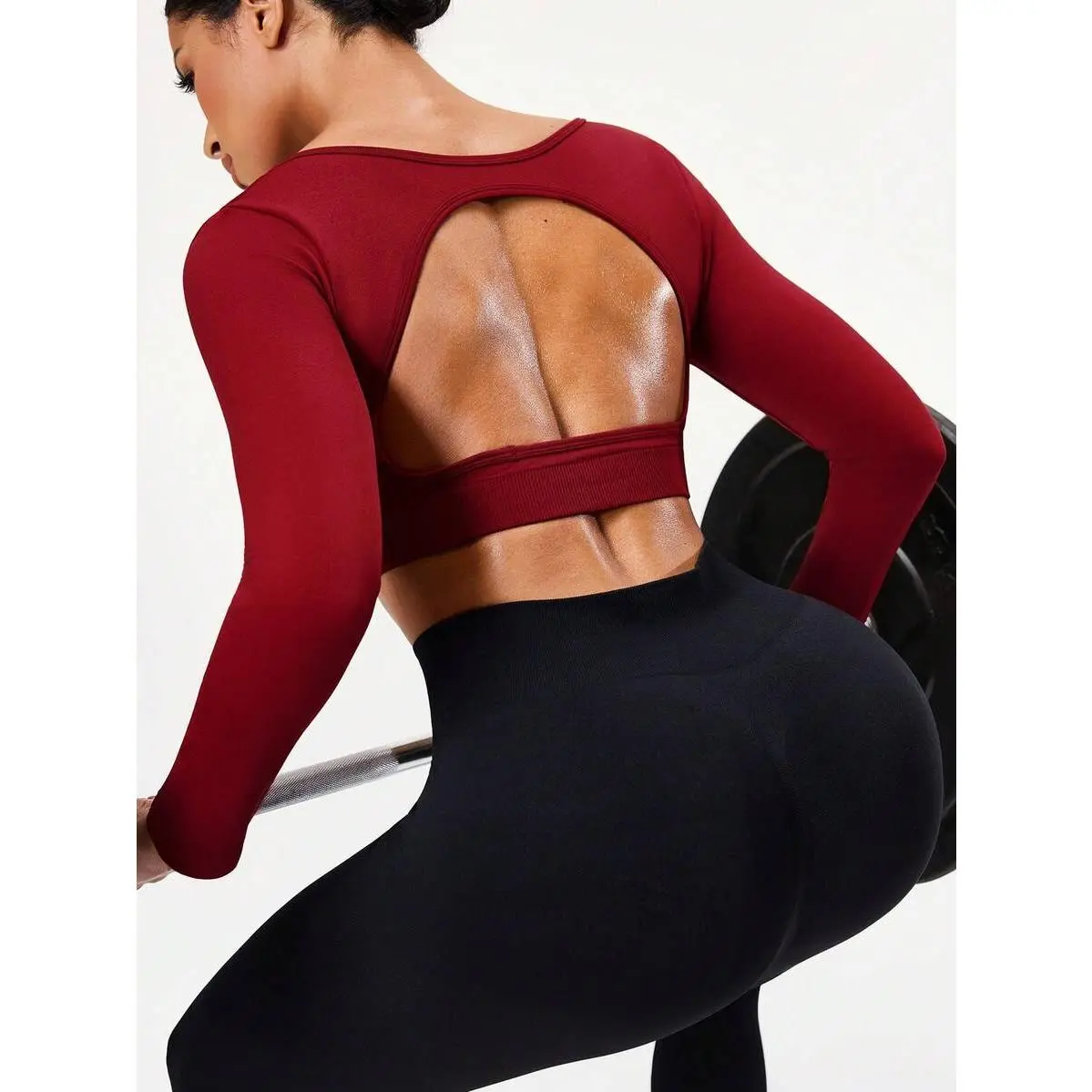 Women's Casual Yoga Fitness Long Sleeve Cropped T-Shirt Seamless Workout Top Seamless Gym Top Open Back Gym Top Open Back Athletic Top,Monaco,Yacht,Club,baggy,compression,Slim,Shape,Moisture,bass,pro,gaiter,Meme,Christmas,Funny