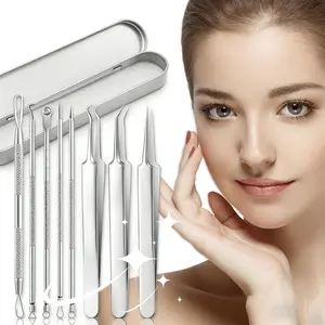 8 Pcs Blackhead Remover Tool Kit – Stainless Steel Acne Removal Set Nose & Face Care with Precision Tweezers and Ergonomic Design