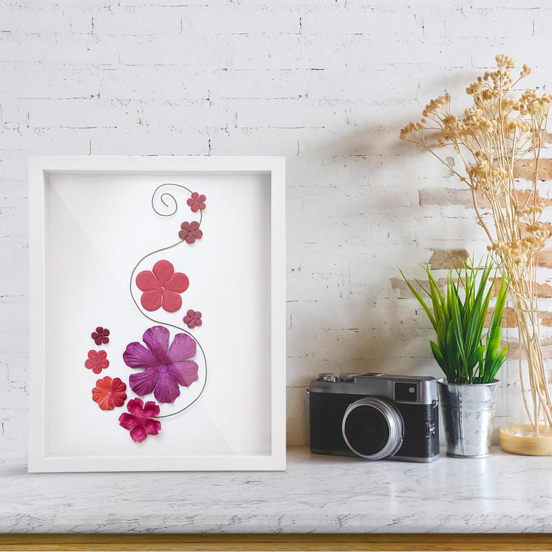 Wooden 3D Photo Frame, 1 Count Wall Mounted & Standing Photo Frame, Deep Picture Frame Display Box for Tabletop Wall Office Dormitory Living Room