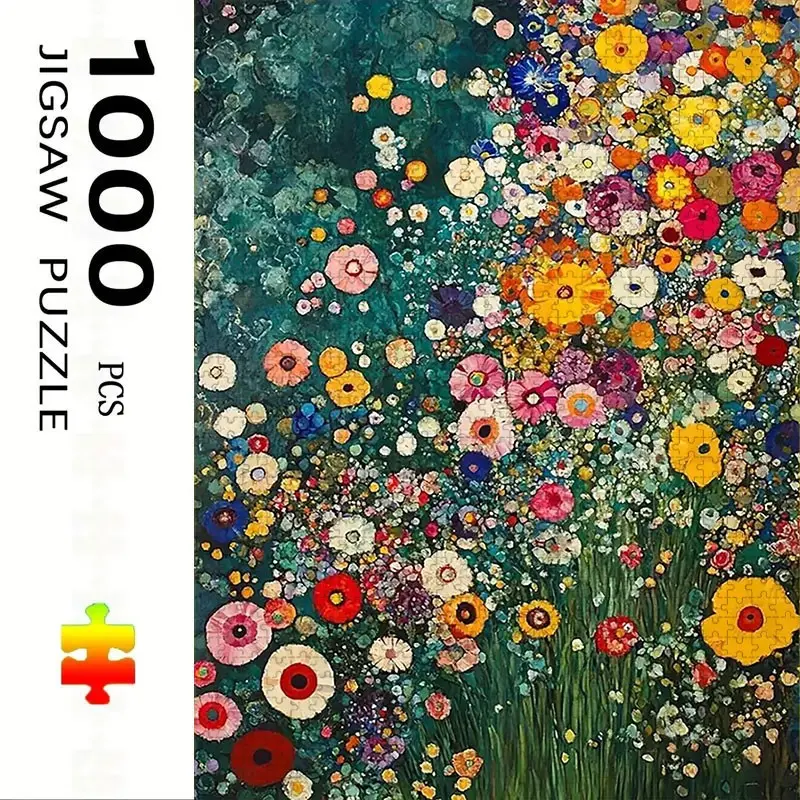1000 Piece Abstract Flower Puzzle, Large Adult Family Interactive Toy, DIY Home Decor Brain Challenge, Festive Design, Durable Puzzle