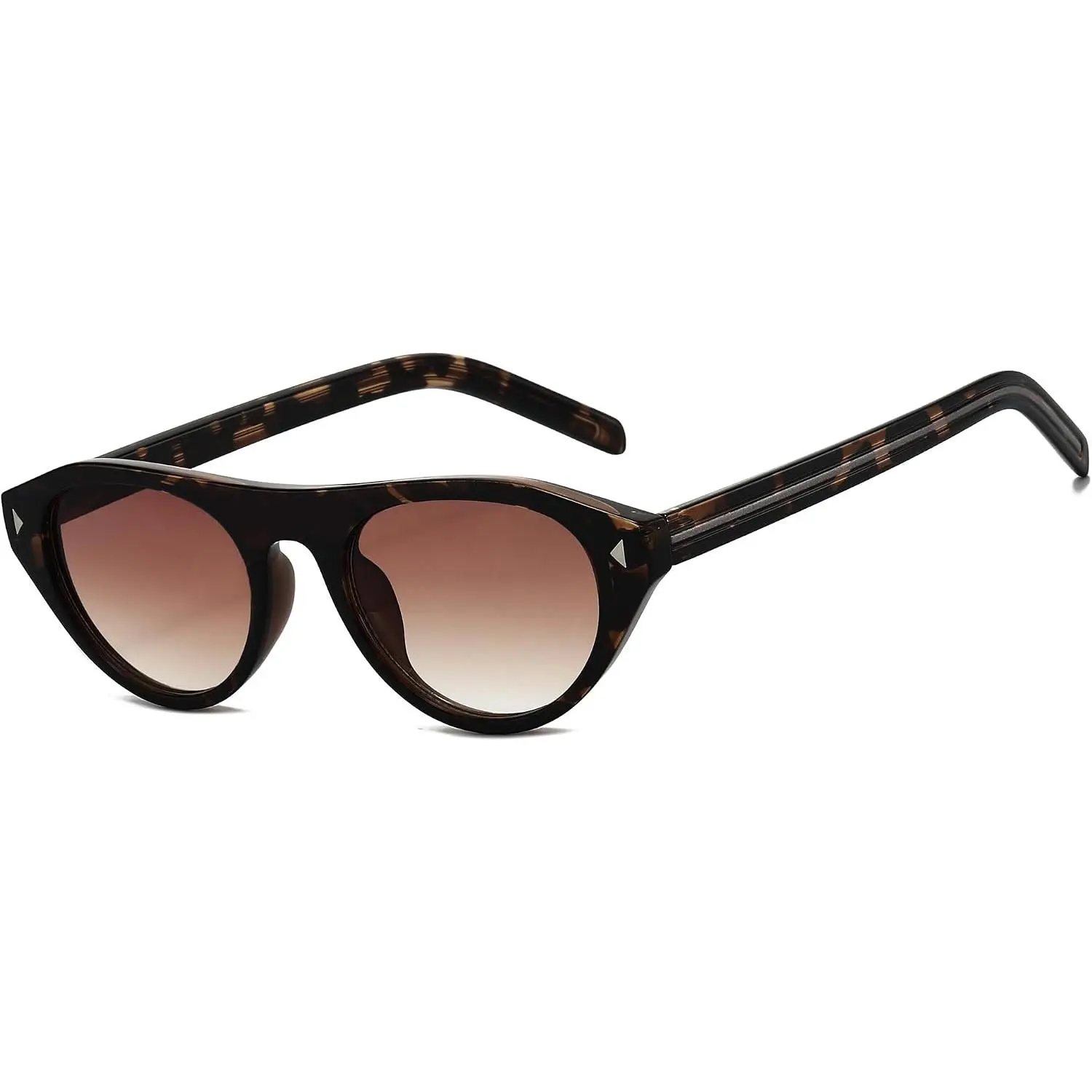 Retro Oval  Eye Sunglasses for Women Men,Trendy Cateye Shades Small Narrow  Sun Glasses UV Protection
