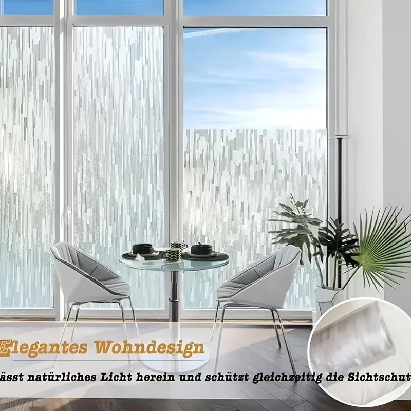 Wood Grain Glass Sticker, Home Privacy Film, Office Anti-Spy, Bedroom Balcony Bathroom, Frosted Static Adhesive Sunscreen Window Film