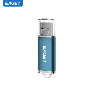 EAGET USB2.0 Flash Drive, 4G/8G/16G/32G/64G Blue Matte Metal 5g Mini, Stable Plug&Play Shock Resistant, For Students Office Staff, Windows Mac、Linux、Laptop Tablet Car、Speaker、Printer-Compact Storage Thumb Drive Gift