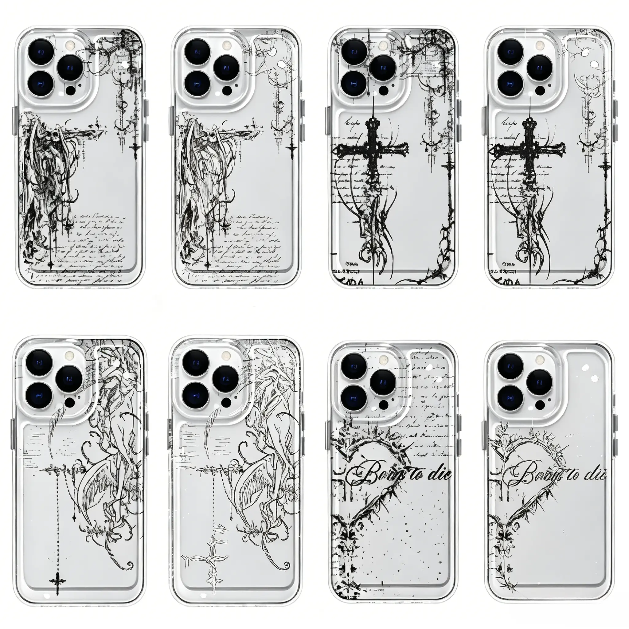 Suitable Ins Style Creative Fashion New Mobile Transparent Phone Case For Samsung Galaxy iPhone 17 16 15 14 13 12 Pro Max Plus Anti Fall Birthday And Holiday Gifts Case Cover |   All models of Apple mobile phones