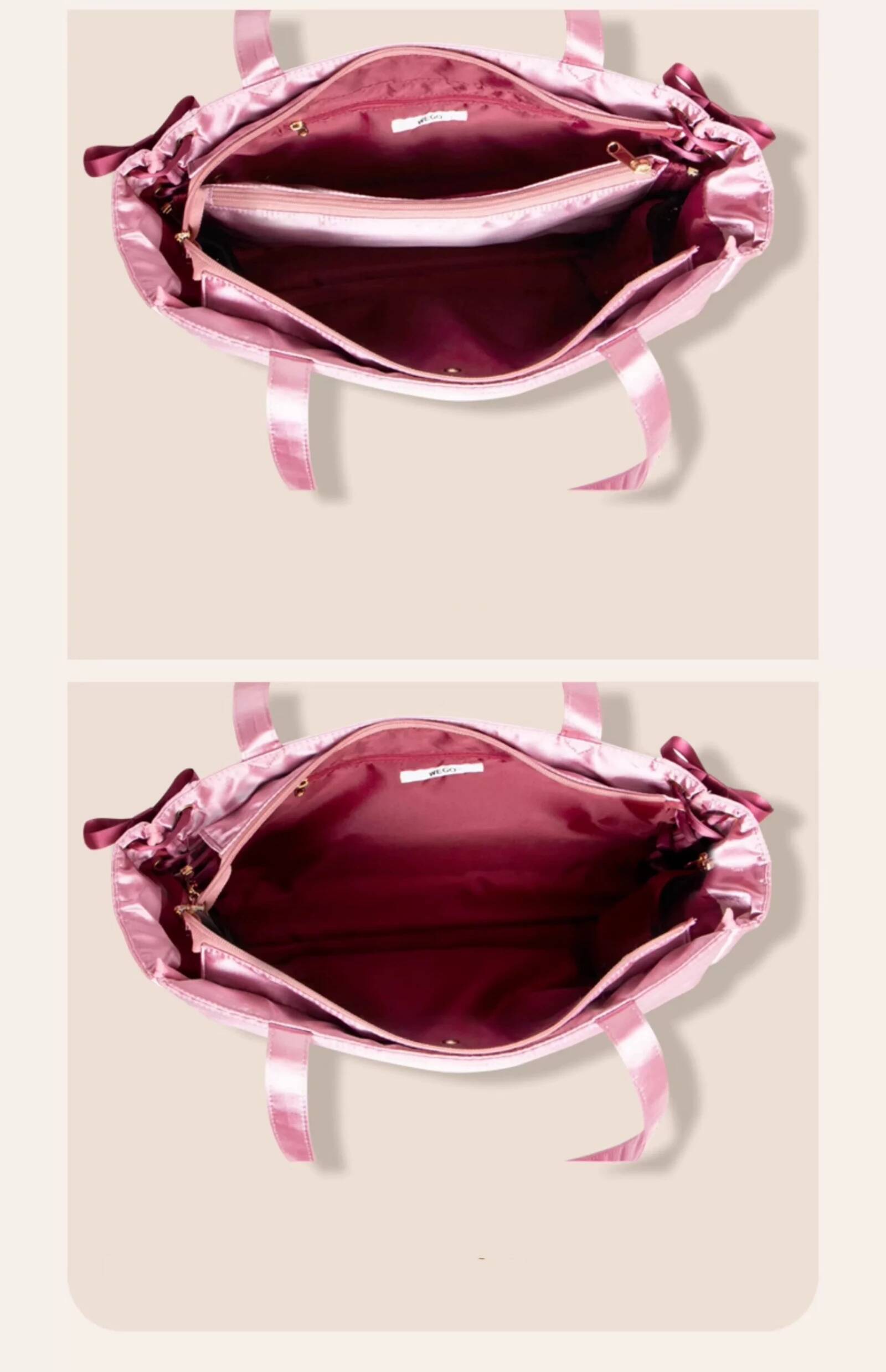 Japanese Sweet Women Ribbon Ita Bag Fashion Large Capacity Tote Bag Aesthetic Shoulder Bag Cute Lolita Girl Transparent Handbags