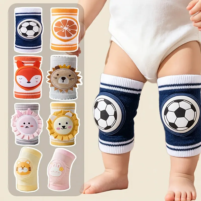 4 pieces Pair Baby Knee Pads - Thickened Impact-Resistant Knee Protectors , Soft Breathable Crawling Aid Suitable for, Spring/Summer Knee Protection for, Hand Washable Knee
