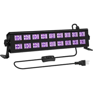 54W 18LED Powerful UV Black Light Bar, Glow in The Dark Party Supplies for Glow Party, Body Paint, Birthday, Dance Nightclub, Halloween, Christmas, Stage Lighting