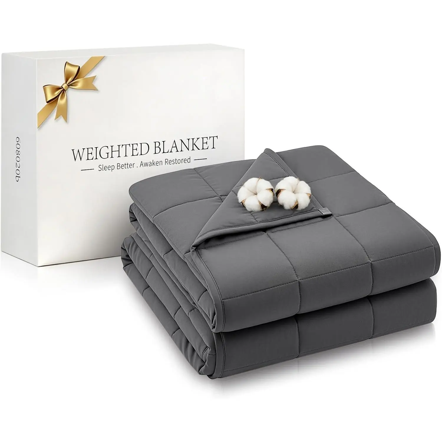Cooling Weighted Blanket for Adults (190-210lbs), 20lbs 60''x80'' Queen Size with Premium Glass Beads, Even Weight, Soft Touch Dark Grey Breathable Blanket for Birthday Gifting, 60''X80'' 20Lbs | Grey, Fade Resistant, Housewarmings, Machine Wash, No Clump