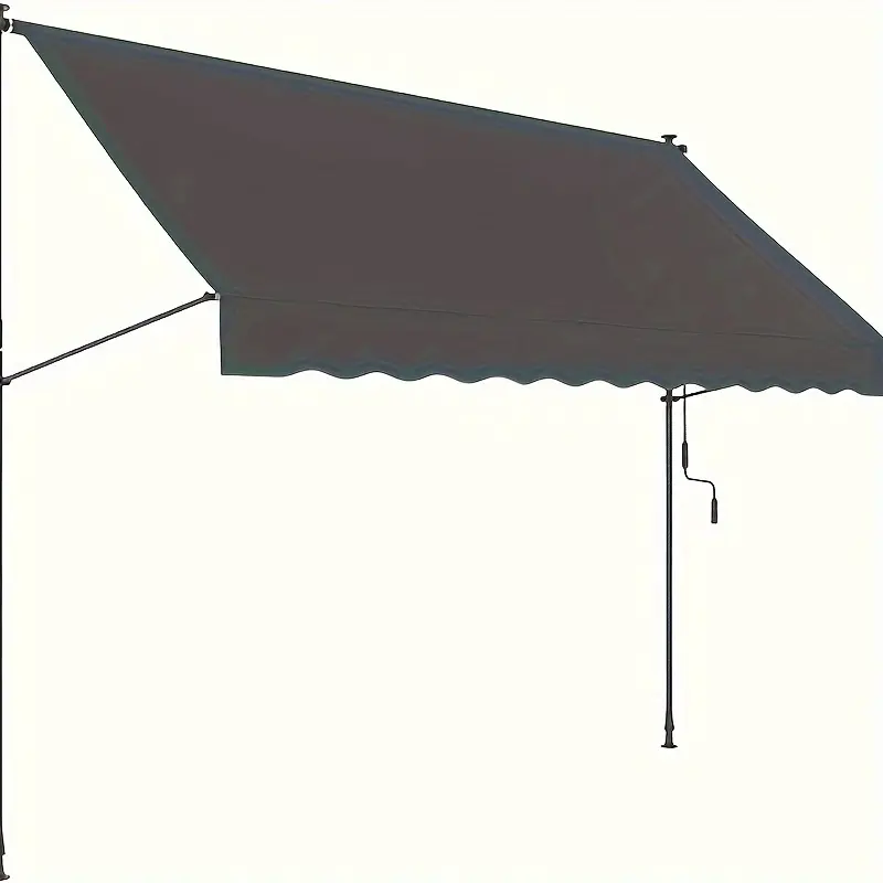 [Adjustable Sunshade] Adjustable Sunshade Awning |     Pu Coated Polyester Canopy, Aluminum Alloy Golden Frame, No Drilling