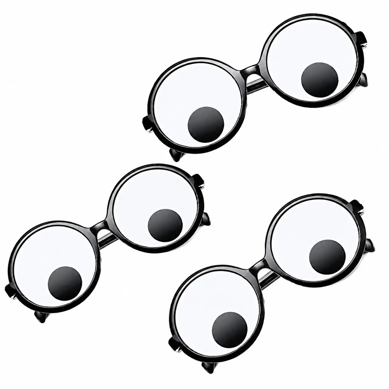 Fun Animated Googly Eye Glasses - Flexible Frame, Wobbly Eyes, Lightweight Comfortable - Party Events, Prank Wear for Teens, Adults