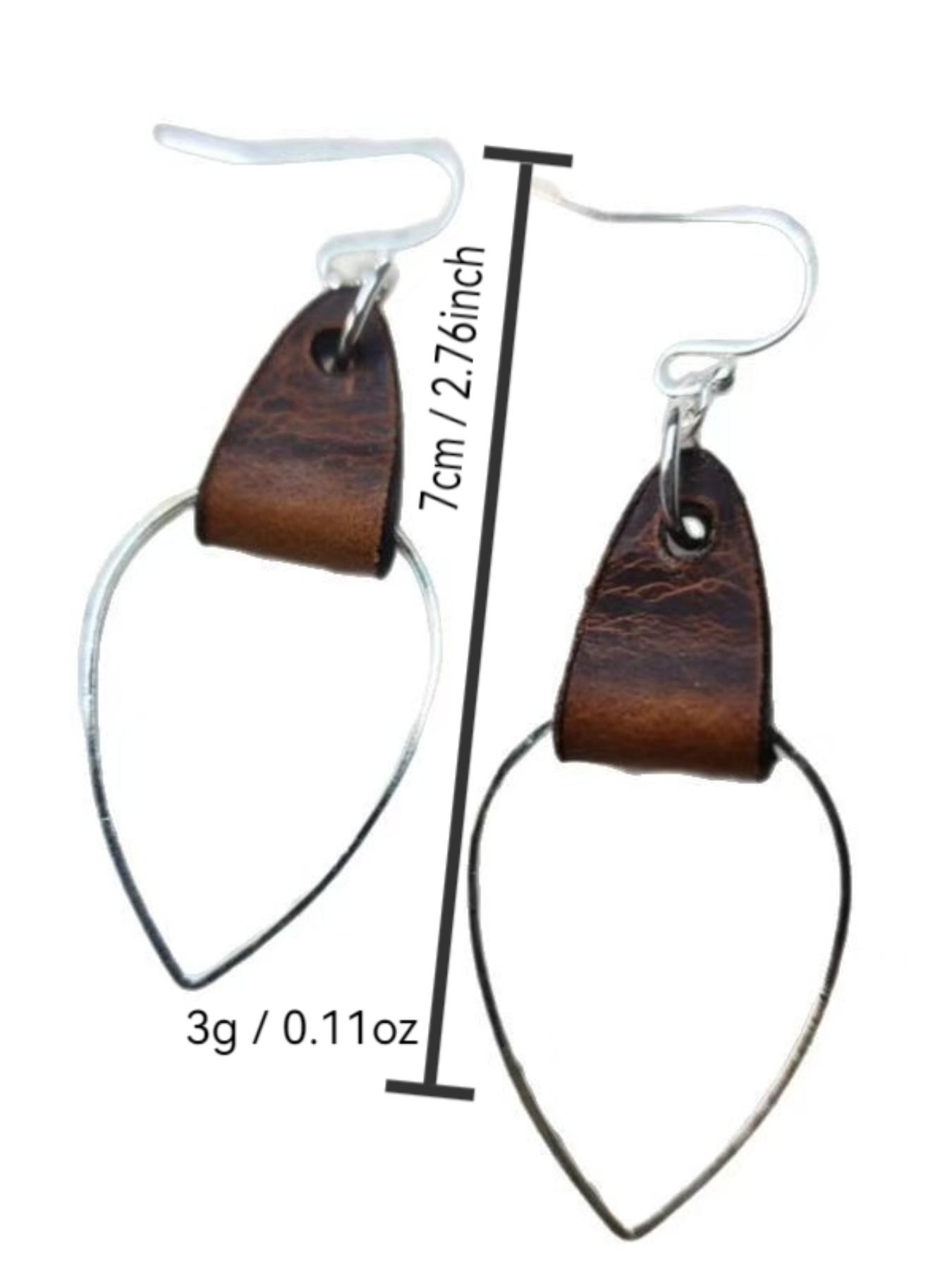 Vintage Minimalist Teardrop Leather Pendant Earrings, Perfect for Christmas, Halloween, Summer, Winter, Valentine's Day, New Year Gifts