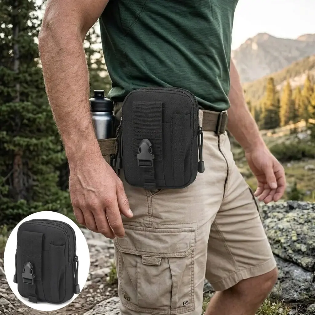 Tactical Leg Bag, Compact Edc Thigh Pack, Unisex Sports Bag, Fits Smartphone, Wallet, Keys, Adjustable Strap, Camo//olive Color