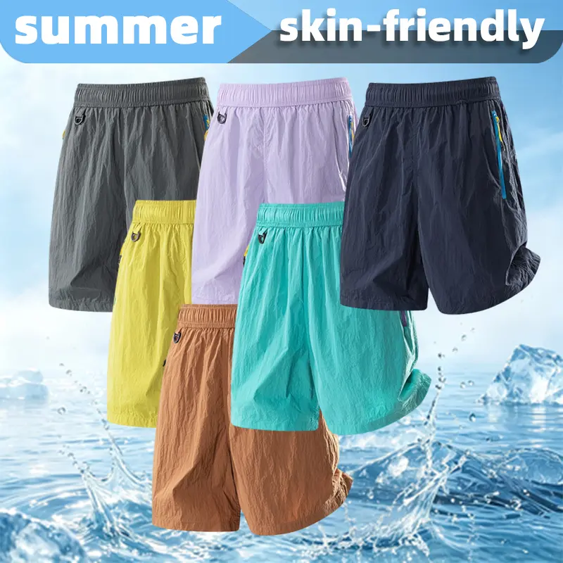 High quality ice sensitive quick drying sports shorts for men and women, dopamine colored waterproof outdoor hiking and mountaineering five pack shorts