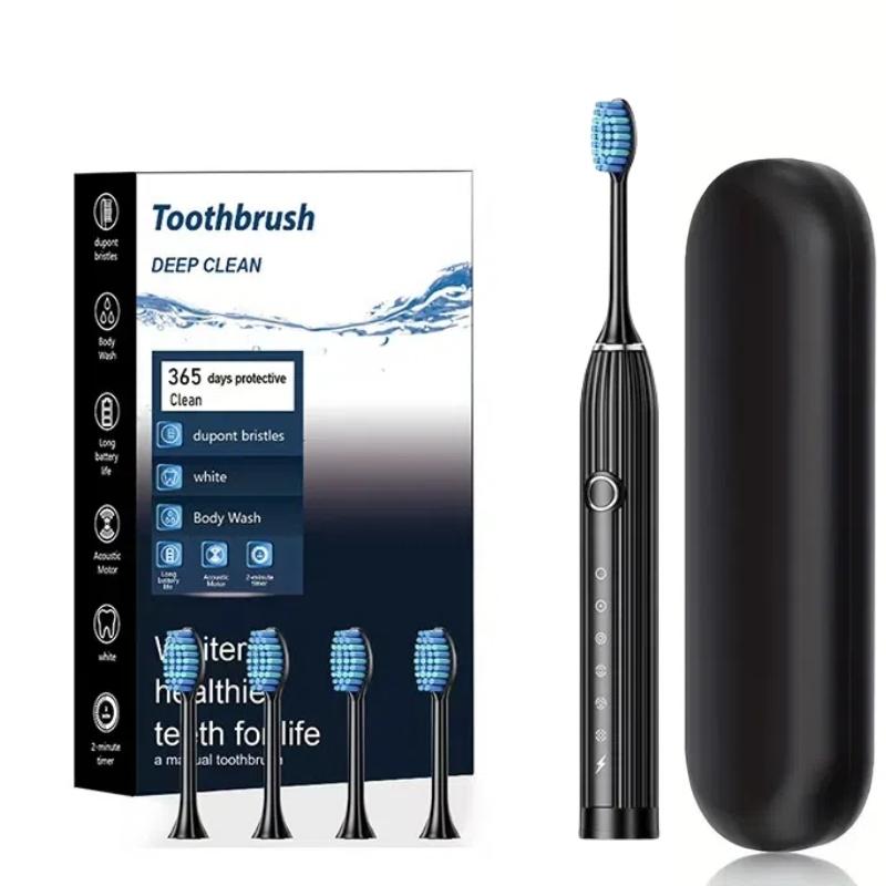 Electric Toothbrush Set, 1 Box Rechargeable Toothbrush & Replacement Brush Heads & Travel Box, Deep Cleaning Toothbrushes for Adults