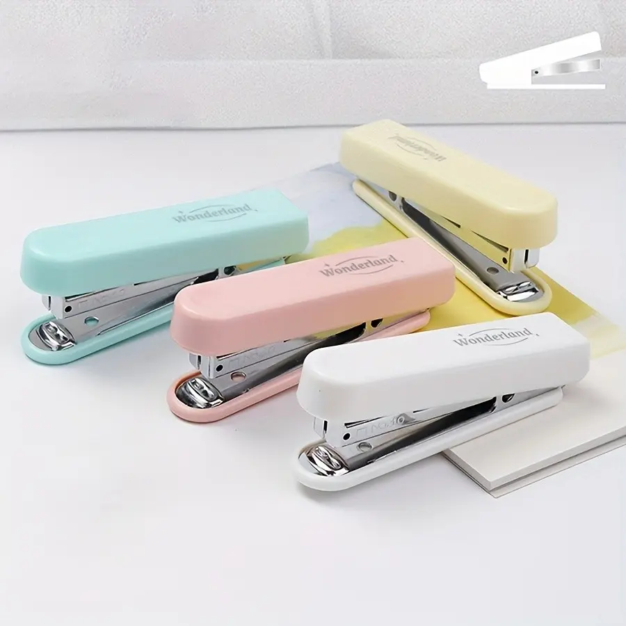 1pc Portable Mini Stapler Manual Operation, Stainless Steel Material, Abs Body Ideal for School and Office Use, Convenient Paper Stapling, Office Accessories