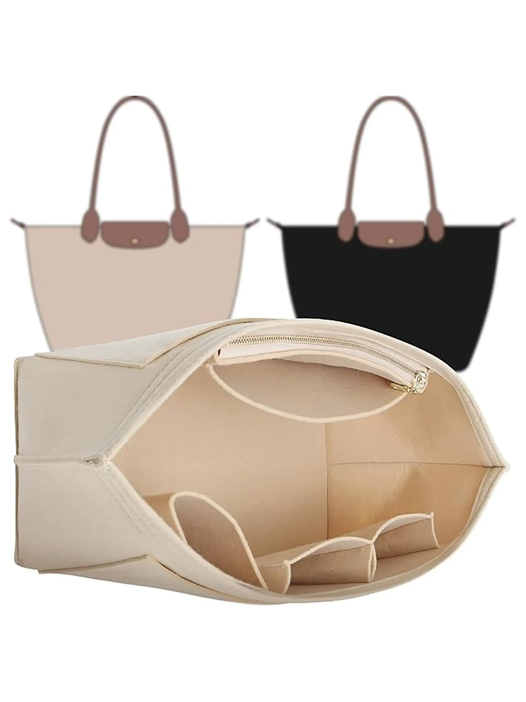 Handbag Organizer Lining, Handbag Inner Bag Storage Solution, Compact Design for Easy Organization, Perfect Fit for Various Handbags, Purse Insert Organizer