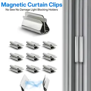10 Pairs The New Magnetic Curtain Clips I Strong Double-Sided Light Blocking Magnets, No-Pin No Damage Curtain Closure for Blackout Curtains,Shower Liners, Bedroom Office-YY