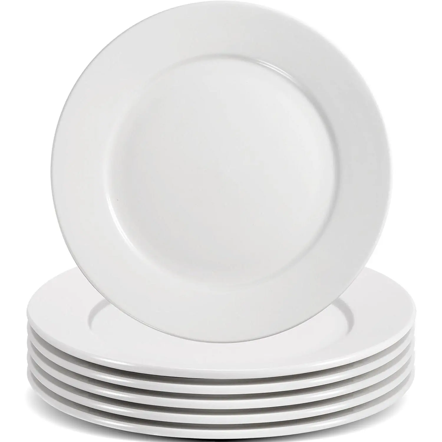 6Pack Dessert Salad Plates, White Porcelain Dinner Plates, 8 Inch | White Round Appetizer Plates for Dinner, Ceramic Dessert Plate Set for Steak Meal, Microwave Oven Dishwasher Safe