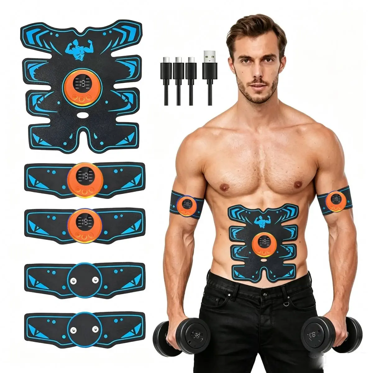 Abs Stimulator Abdominal Machine, Smart Gym System Ab Trainer, Core Trainer Multi-Part Massage, Home Office Exercise Equipment, Stim Tool