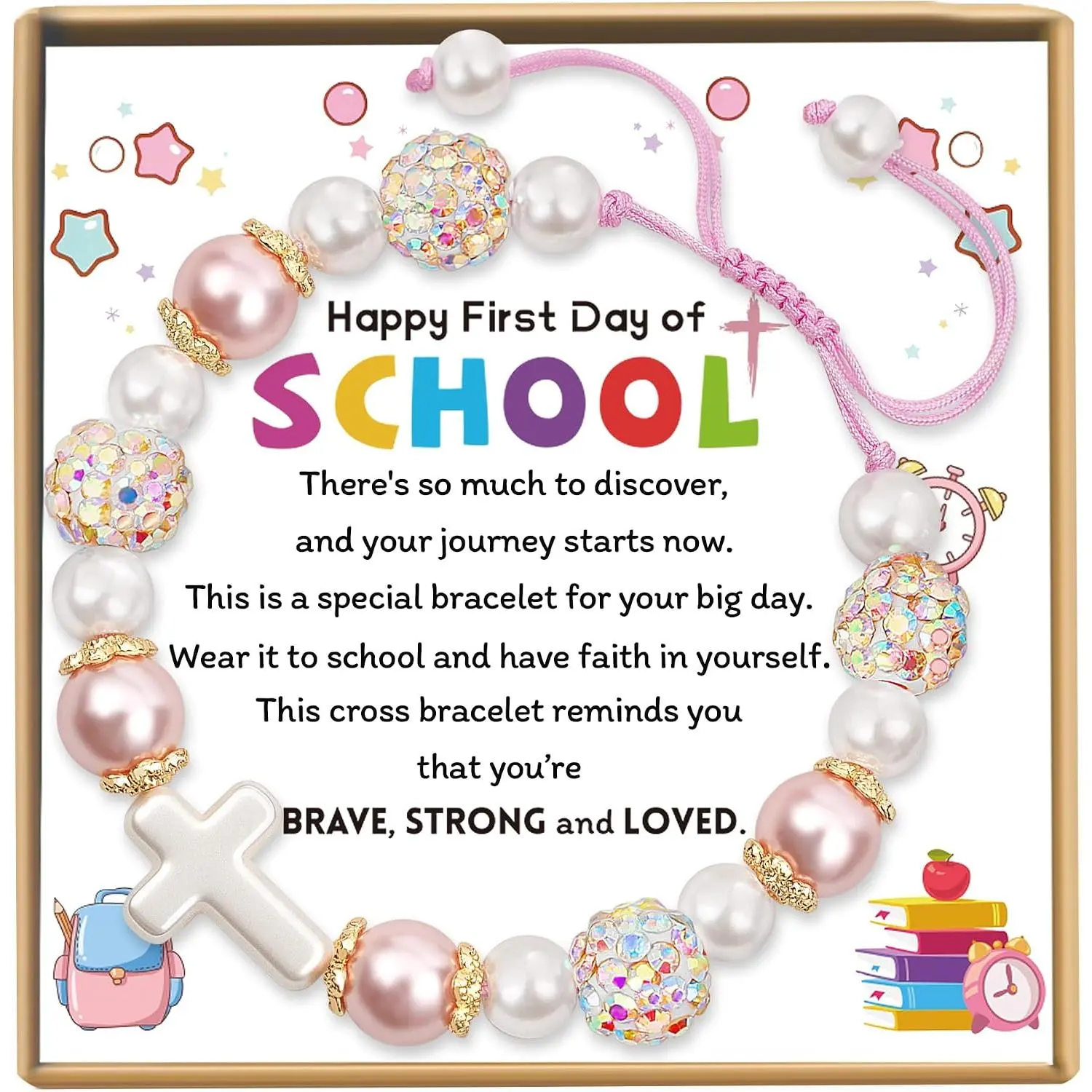 of School  Bracelet as  to School  for Girls | Adjustable   to School Bracelet, Happy 1st Day of School  as Separation  Gifts for Girls