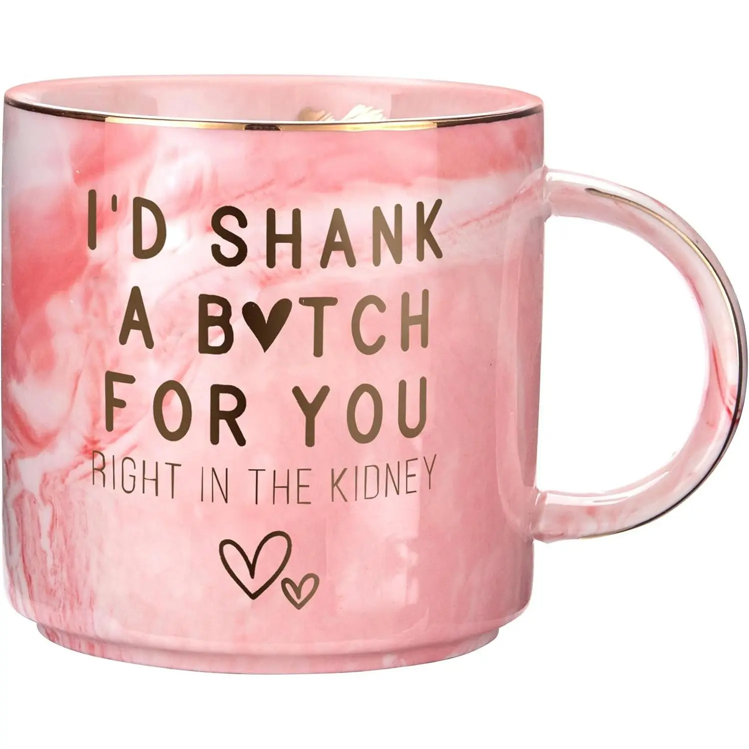 Birthday Gifts for Women - Funny Friendship  for Bestfriend, Besties, BFF, Sister,  Woman, Big Sis, Sorority - I'd Shank A Girl For You - Cute  Marble Mug, 11.5oz Coffee Cup
