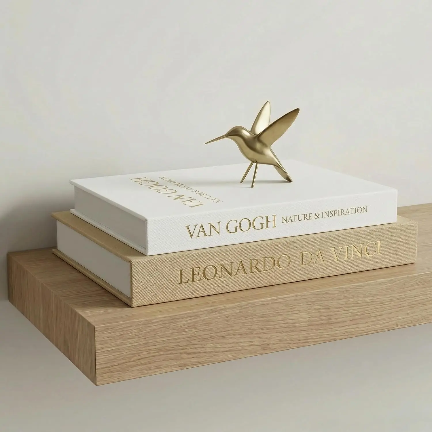 Aesthetic Decorative Books - Set of 2 Linen Boxes with Gold Lettering, Enhance Your Coffee Table, Bookshelf or Mantle Decor - Fake/Faux Books for Home Decoration, Photo & Keepsake Storage
