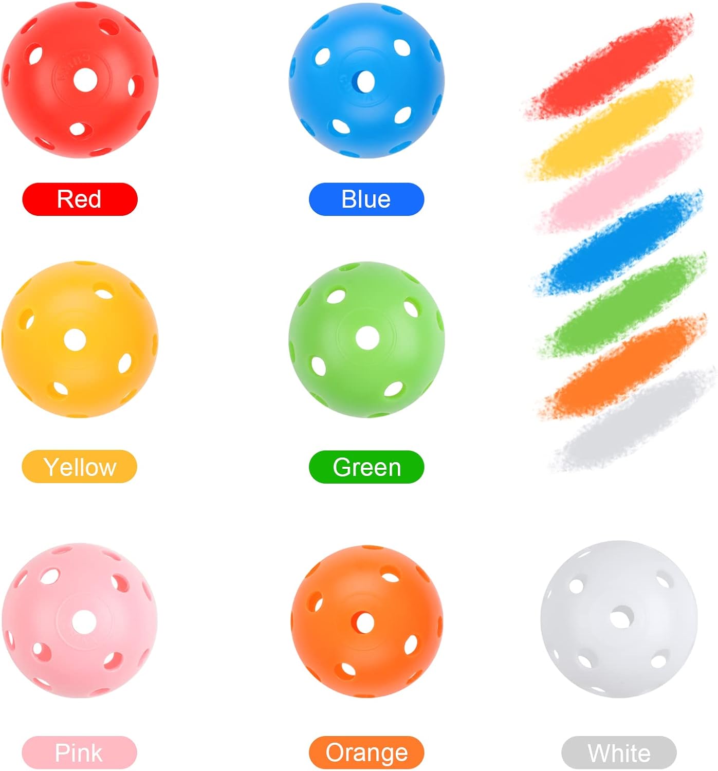 Practice Golf Balls 24 Pack, 42mm Plastic Golf Balls, Practice Golf Balls for Backyard,  Golf Balls for Swing Practice