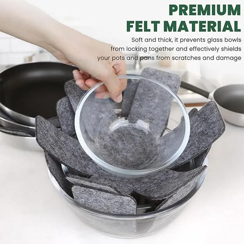24pcs Pot and Pan Protectors, Non-Woven Pot Dividers Pad, 3 Sizes Pans Separator Pads, Protecting Cookware, Kitchen Tools