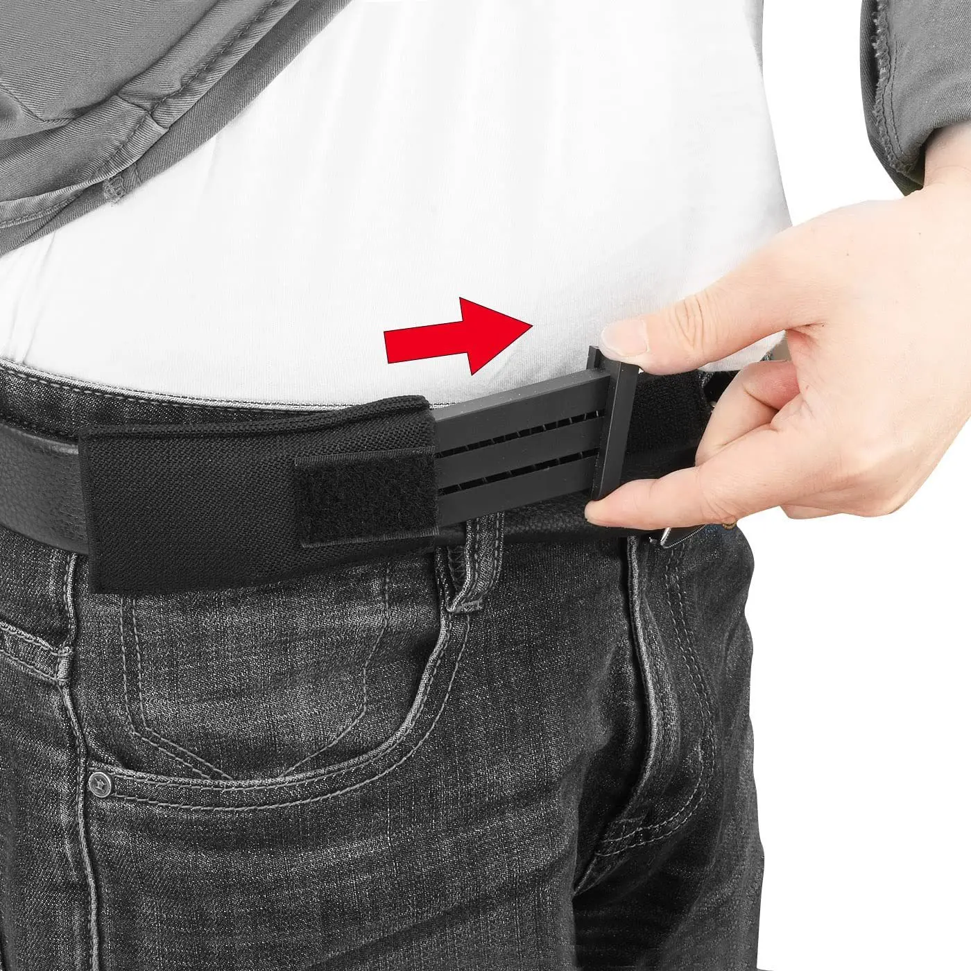 Horizontal Concealed Carry Magazine Holder, Belt Pouch with Elastic Retention, Safety Hook-and-Loop Closure, Extra Single Pistol Magazine Carrier for Hunting Utility Gear, Pouch Bags