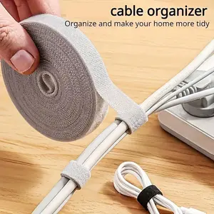 196.85" Reusable Cable Ties - Multipurpose Cord Organizer Tape for Office & Home, Ideal for Computer and TV Wire Management, Durable Cable Wrap Straps