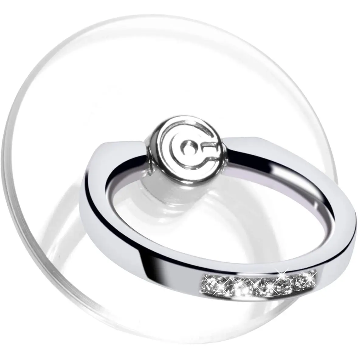 Transparent Phone Ring Holder Grip -  Clear Cell Phone Ring Stand Holder Finger Grip Kickstand 360° Rotation, Compatible with  of Phones, Tablets and Case (2  )