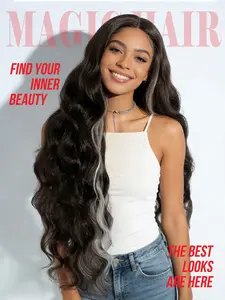 Main Character Energy! 😍 32 Inch Extra Long Body Wave Lace Wig for a Flawless Transformation ✨ Glueless & Beginner Friendly Natural Black Wavy Hair Heat Resistant Fiber 260g Full Volume Daily Glam Must Have! Shop This Viral Look Now 💖