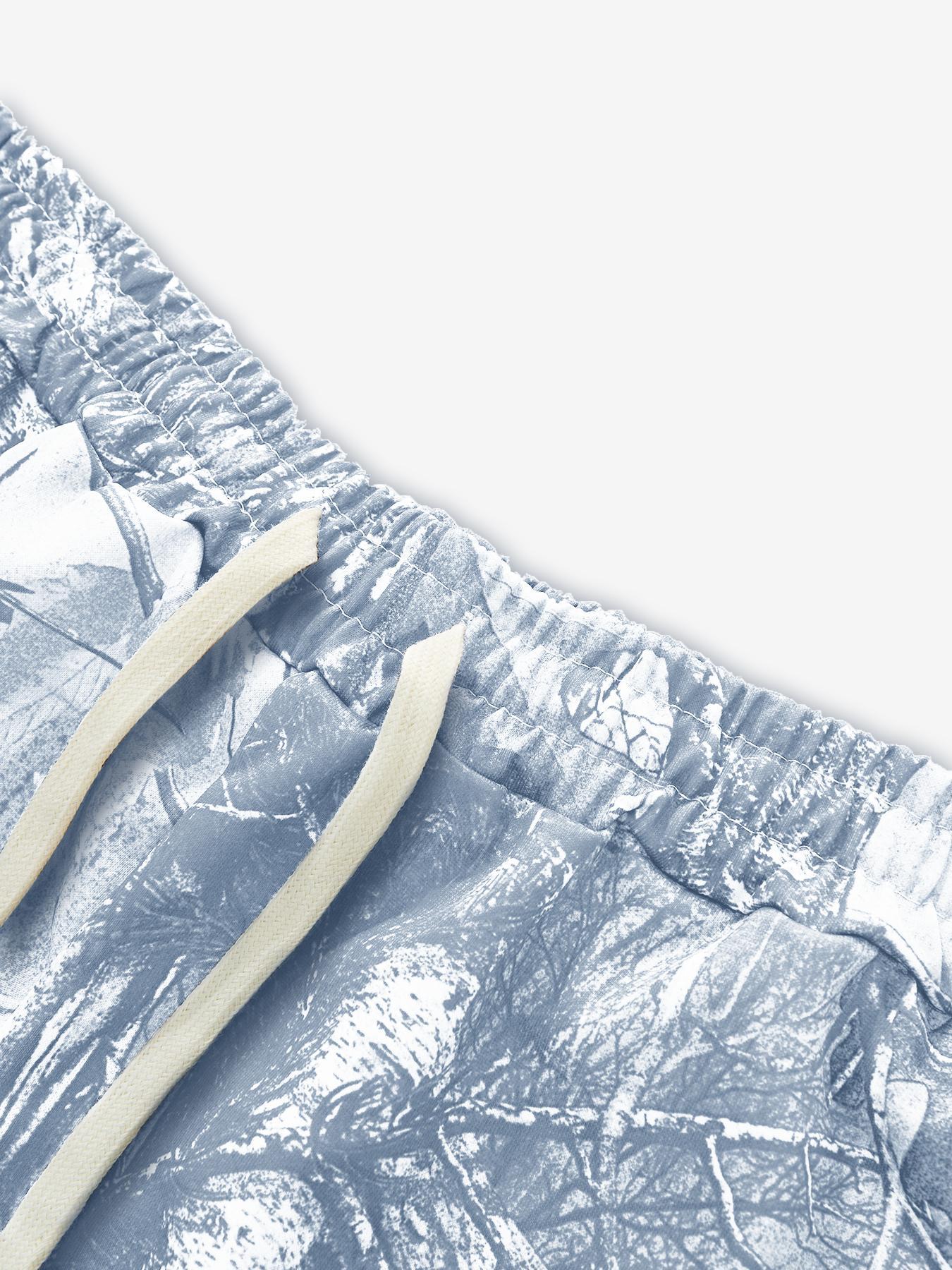 Men's Plants Print Drawstring Waist Sweatpants, Regular Fit Casual Comfy Pants for Daily Outdoor Wear, Men's Trousers for All Seasons, Pants for Men