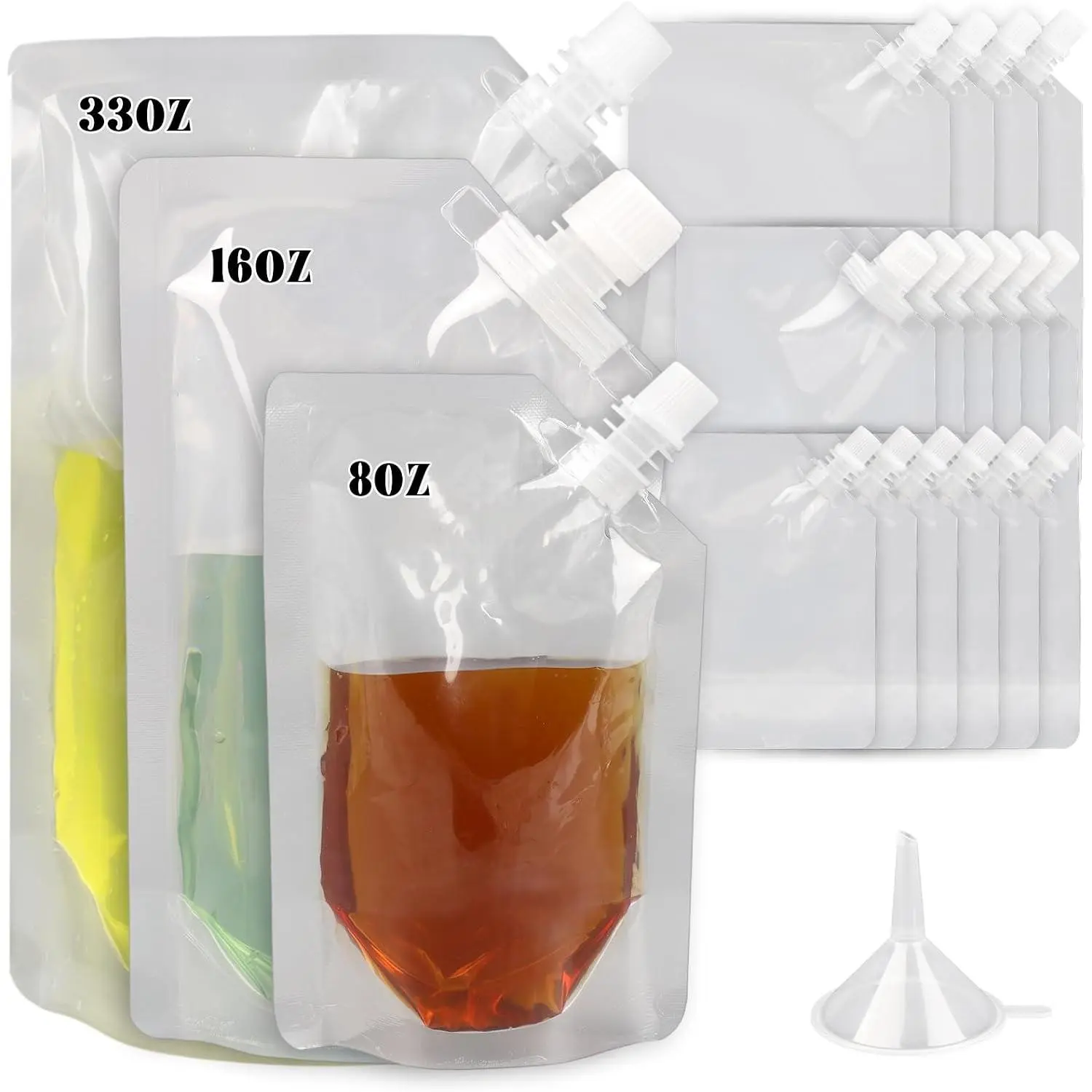 16 count Drink Flask Pouches,  Juice Bags | Concealable and  Drink Pouches for Travel, Outdoor , Concerts, Events