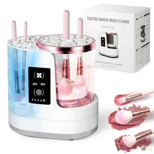 3-In-1 Electric Makeup Brush Cleaner, Portable USB Auto Cleaning Tool, Includes Drying Rack, Suitable for Various Sizes of Beauty Brushes