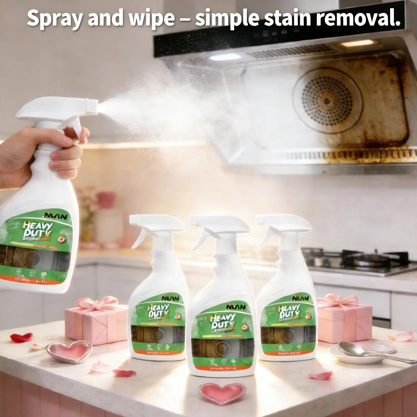 NUAN Heavy Duty Liquid Household Degreaser - Fast-Acting Cleaner for Stubborn Kitchen Oil Stains - MY0522