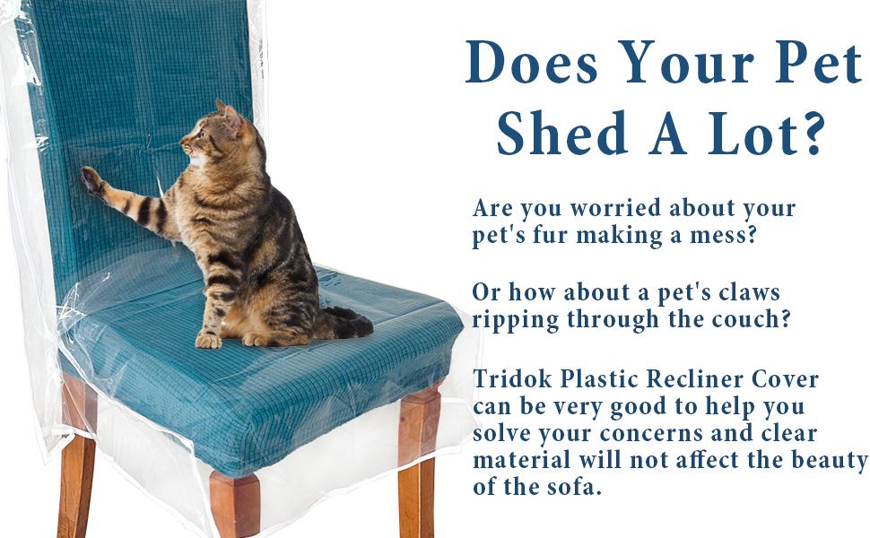 6 Pack Chair Covers, Clear Dining Room Chairs Cover Set, Transparent Waterproof Seat Protector from Cat Scratch, Dust, Spill, Pet Hair and Easy