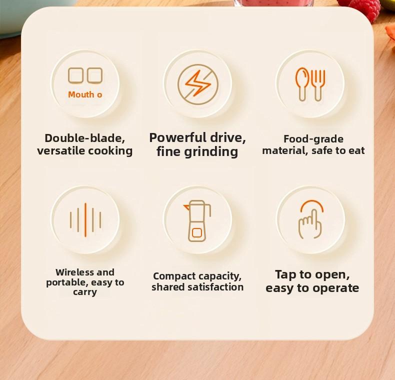 New dual-blade juicer, wireless electric large-capacity juice maker, portable blender for fresh juice