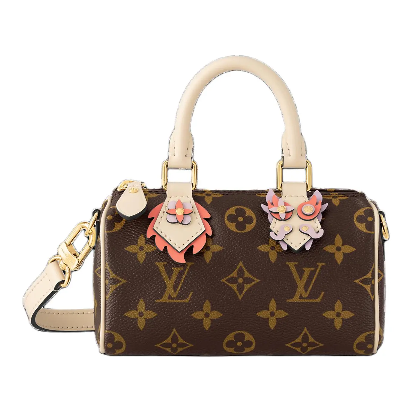 Women's Louis Vuitton Nano Speedy Elegant Crossover Handbag - Detachable Strap, Zip Closure, Coated Canvas & Leather, Crossbody/Shoulder/Handheld, Brown, Elegant Women's Handbags, Crossover Women's Handbags