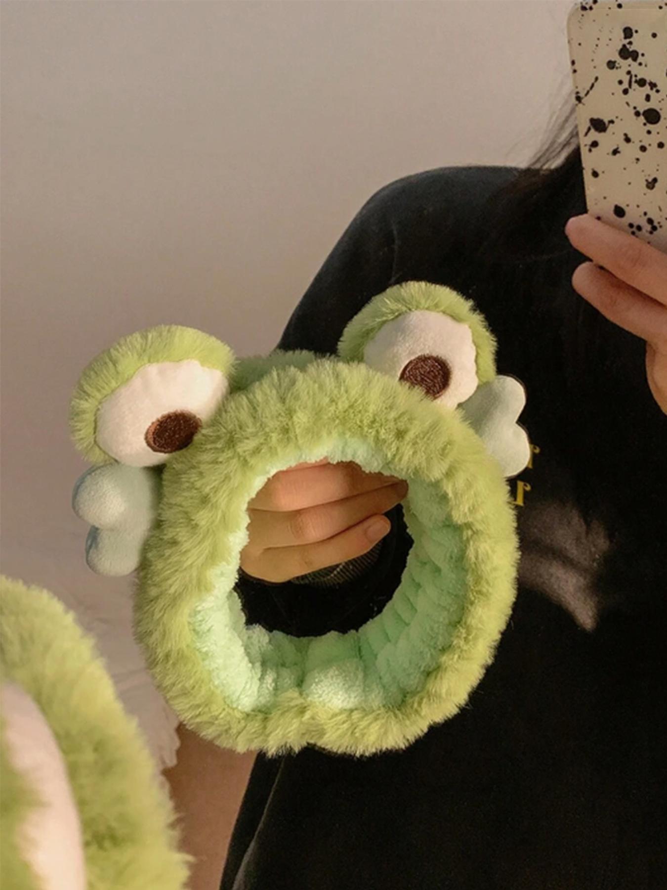 Cute Frog Design Plush Hair Hoop, 2024 New Style Fashionable Hair Accessories for Women & Girls, Lovely Hairwear for Daily Used Hairstyles Ideas, Puffy Zigzag Headband