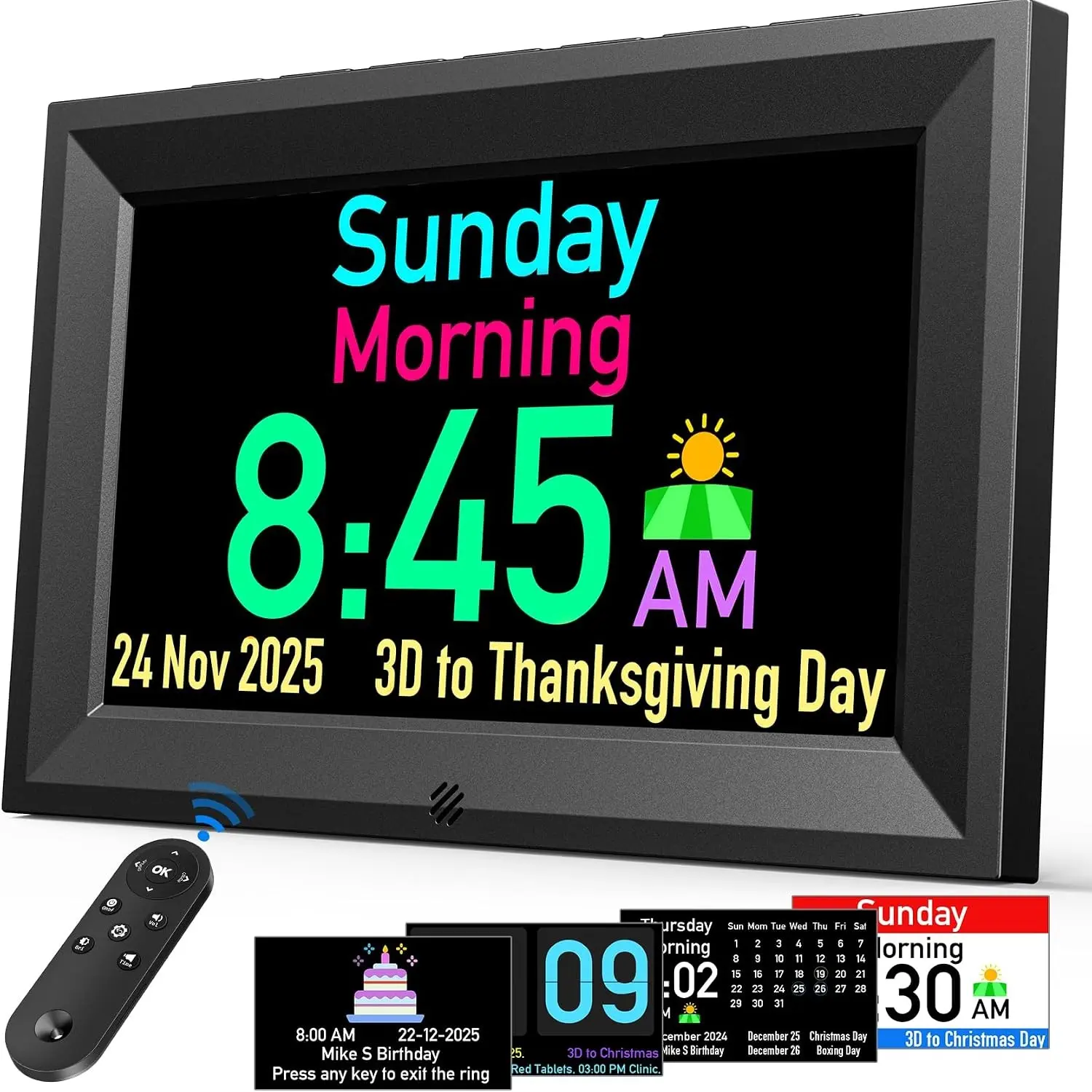 7'' Digital Dementia Clock, Talking Clock with 10 Volume Levels