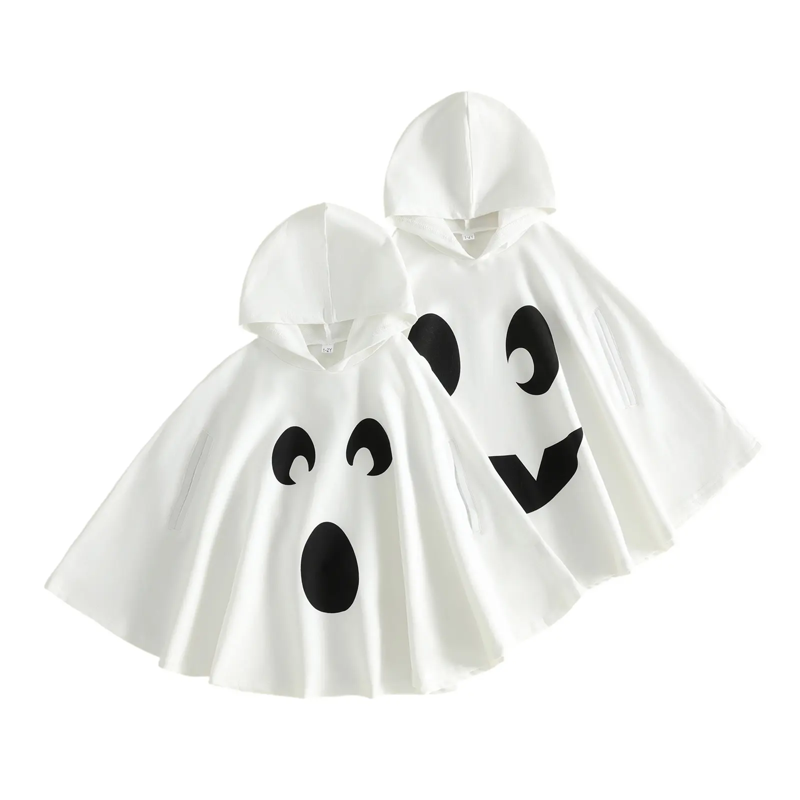 Toddler Baby Little Boy Girl Halloween Ghost Cloak Cute Hooded Cape Toddler Ghost Costume Fall 1-6 Years