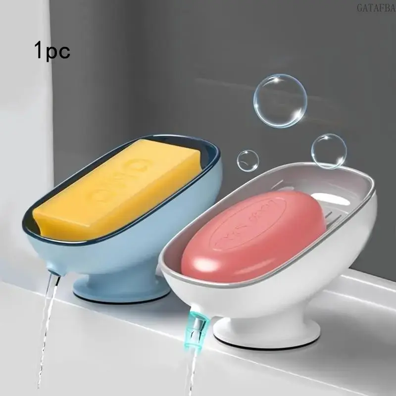 Adjustable Oval Drain Soap Dish Wall Mount Removable Anti Slip Soap Tray Self Draining Bathroom Shower Sink Daily Storage Accessory