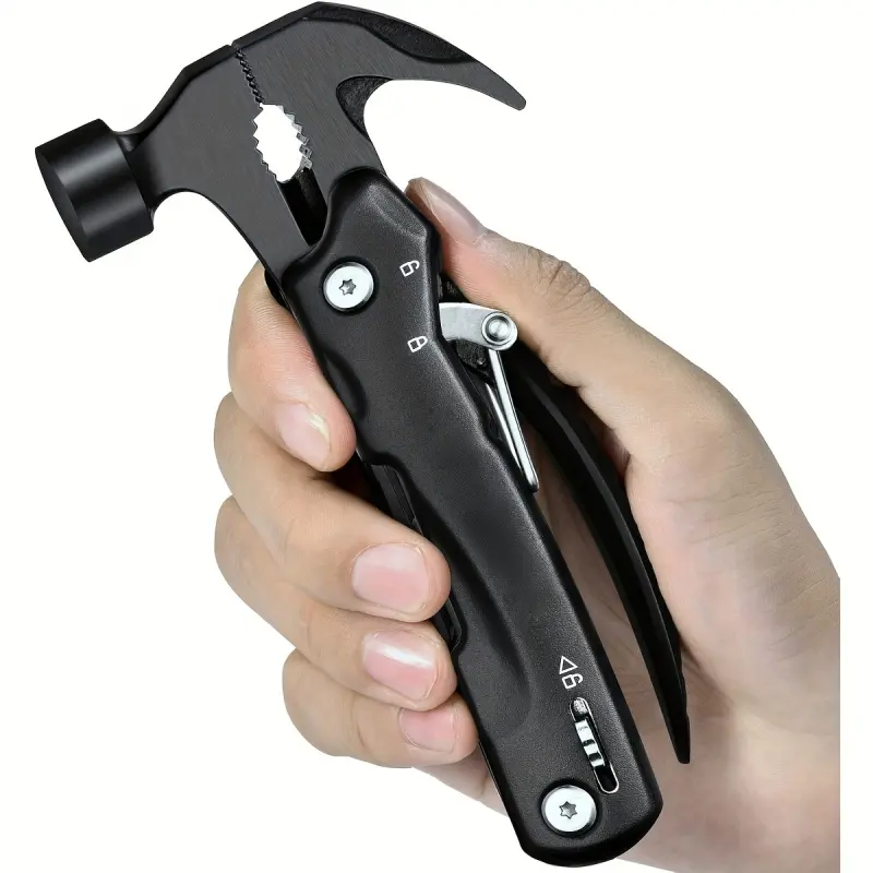 12-in-1 Survival Hammer Multi-Tool | Hammer, Pliers, Screwdrivers and Bottle Opener | Compact Outdoor Tool for Camping, Hiking and Emergencies | Sturdy and Durable Gift for Men, Dads and Outdoor Enthusiasts | Must-Have Sports and Survival Gear, Valentine'