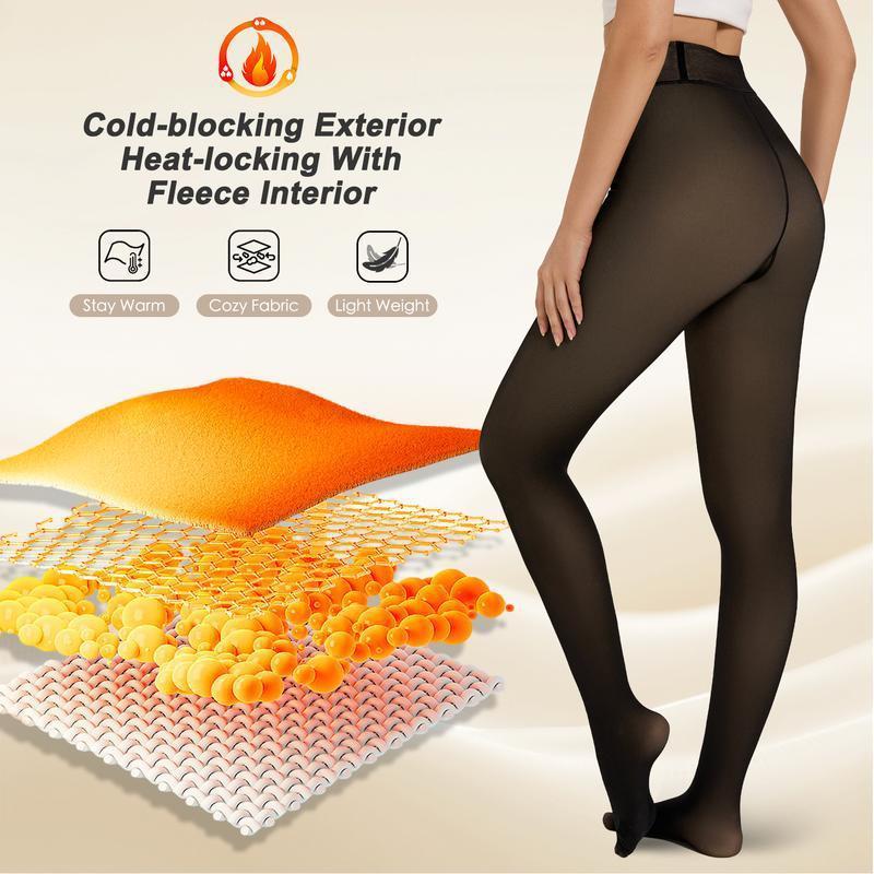 Tik Wool-Lined Leggings Front & Rear Single Thread Stitched Translucent Winter Warm One Line Crotch Reject U Shape Cross-Border Amazon