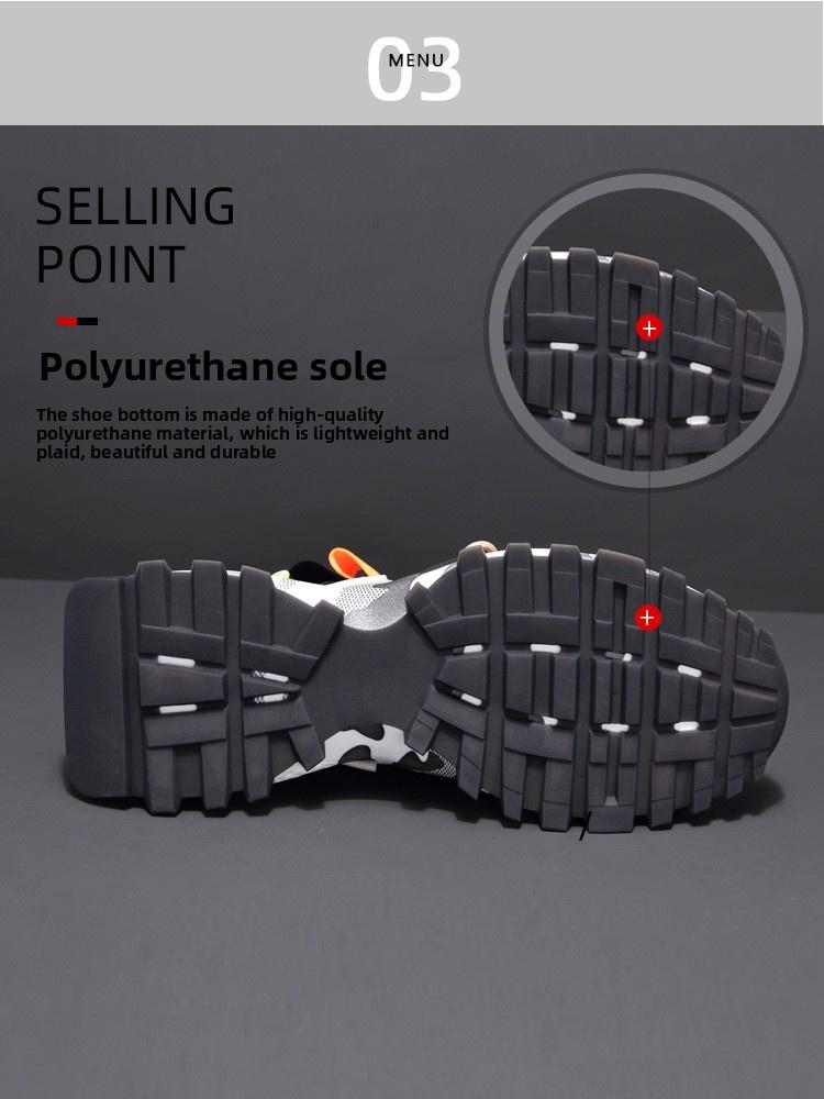 (New)Shoes -  Brand Large-sized 38-46 Sports Shoes For Men, With A Gray, Orange And Blue Color Contrast Design, Anti-slip Sole + Irregular Tie Shape,  For Going Out, Outdoor Light Sports Multi-scenario Casual Shoes, Running Shoes