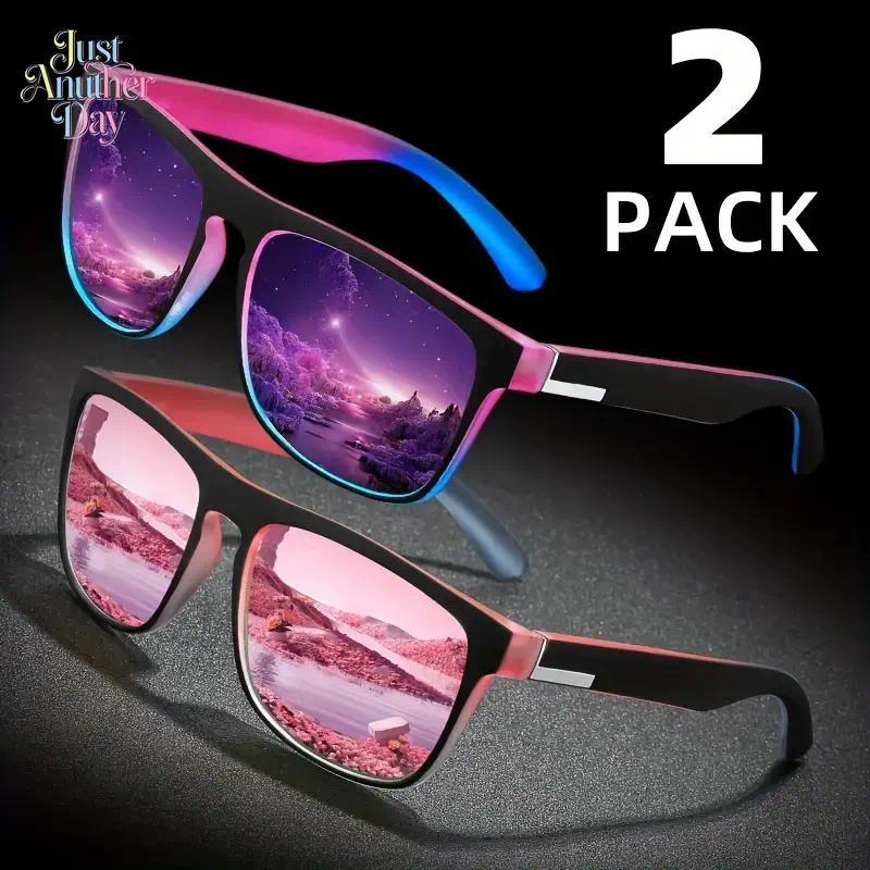 Couple Suit Classic Square Frame Ladies Colored Glasses, TAC Lenses, Composites, Metal Hinges, Suitable for Sports Party Fashion SpringStatements