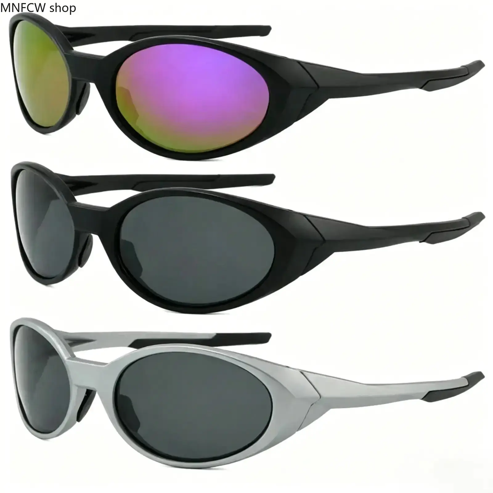 Unisex Futuristic Wraparound Sport Sunglasses | Polarized UV400 Athletic Eyewear for Cycling & Running | High-Performance Retro-Sport Shades