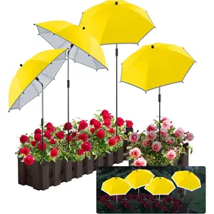 4 Pack 24.9" Plant Umbrellas for Outdoor Plants,47.2" Height Small Umbrella with Reflective Strip, Adjustable Plant Shades for Outdoor Plants, Garden, Potted